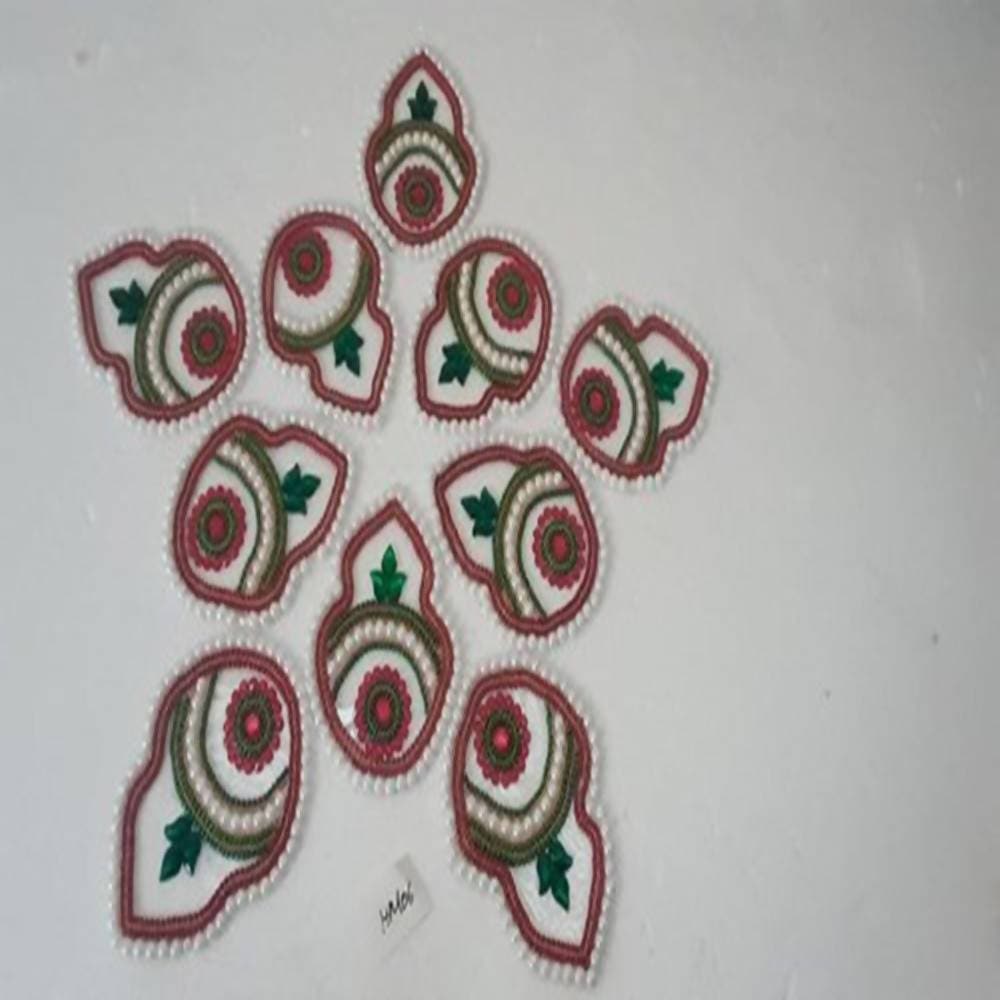 Kundan HandiKrafts Acrylic Red & White Colour Jumbo Rangoli - Aahana - The Bliss Store