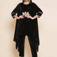 Women Republic Black Velvet Kaftaan Style Kurta With Pants | Swadesiicart