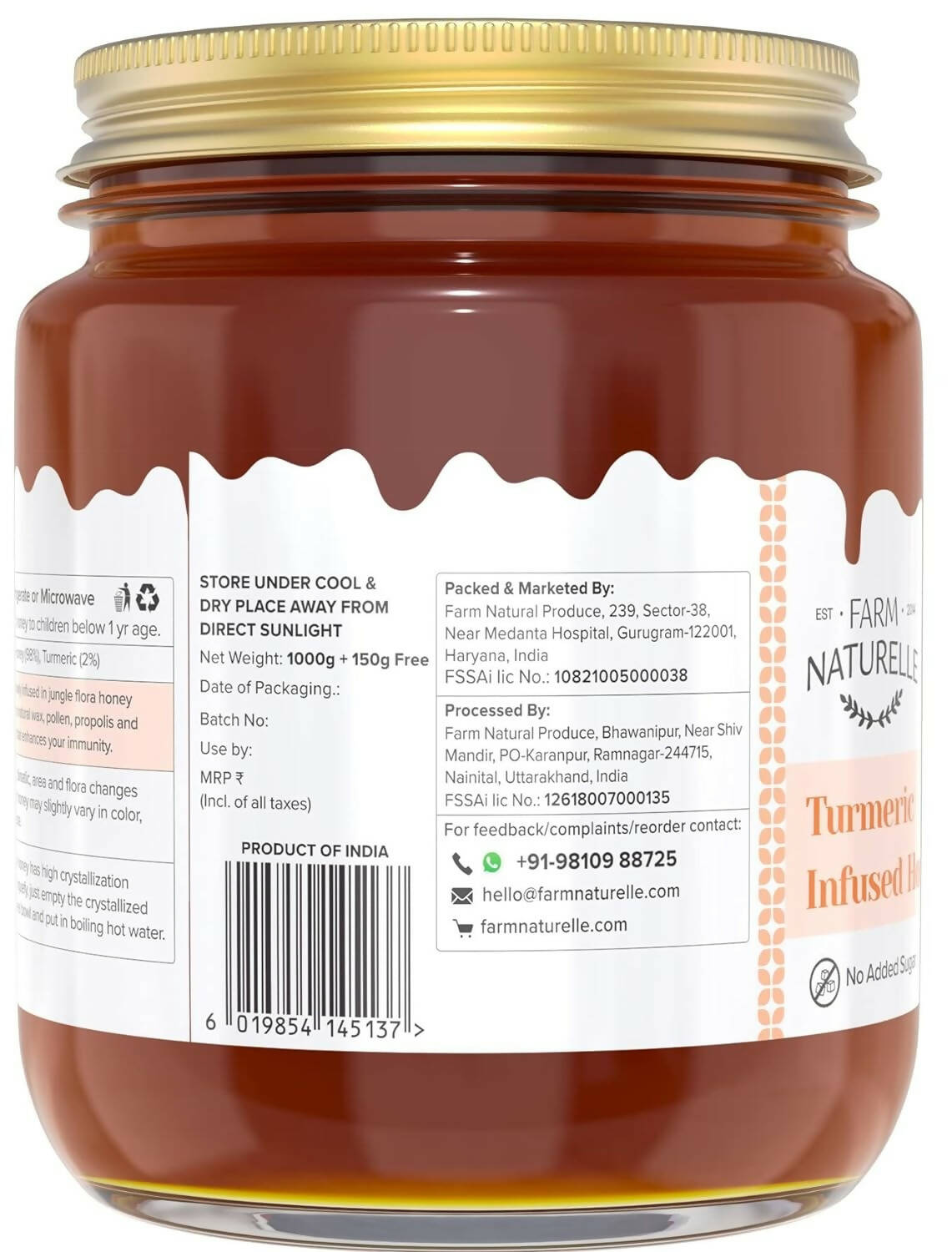 Farm Naturelle Turmeric Infused Honey - Swadesiicart