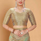 Beige Soft Organza Woven Design Saree With Unstitched Blouse Piece - Zaara
