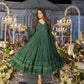 Aayaa Designer Embroidery Zari Sequins Work Faux Blooming Georgette Suit - Green