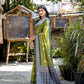 Vishnu Weaves Women's Mahendi Tussar Silk Zari Woven Saree with Blouse - Swadesiicart