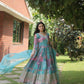 Jyoti Fashion Women's Sky Blue Russian Silk Digital Print with Embroidered Anarkali Dress with Dupatta | Swadesiicart