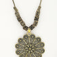 NVR Women's Gold-Polished Floral Shape Pendant with Chain | Swadesiicart