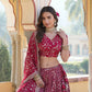Lorenvalley Ranipink Pure Viscose Jacquard With Embroidered Sequins work Lehenga Choli | Swadesiicart