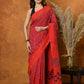 Very Much Indian Handblock Printed Cotton Saree With Natural Dyes - Red | Swadesiicart