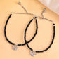 VOJ Set of 2 Butterfly Black Beads Anklet - Swadesiicart