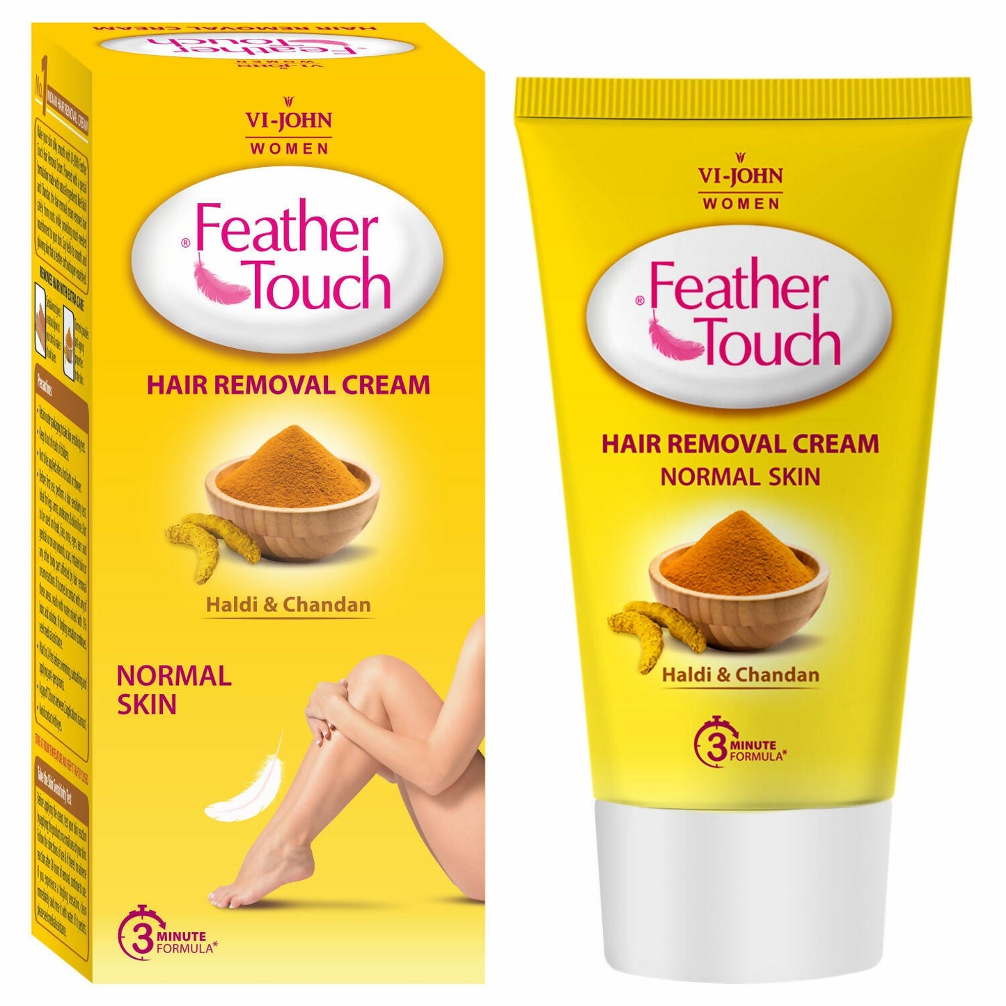 VI-JOHN Women Feather Touch Haldi & Chandan Hair Removal Cream for Women For Normal Skin, Suitable for Legs, Underarms, Bikini Line, Arms | Swadesiicart