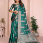 Aastha Fashion Green Soft Organza Silk Weaving Saree