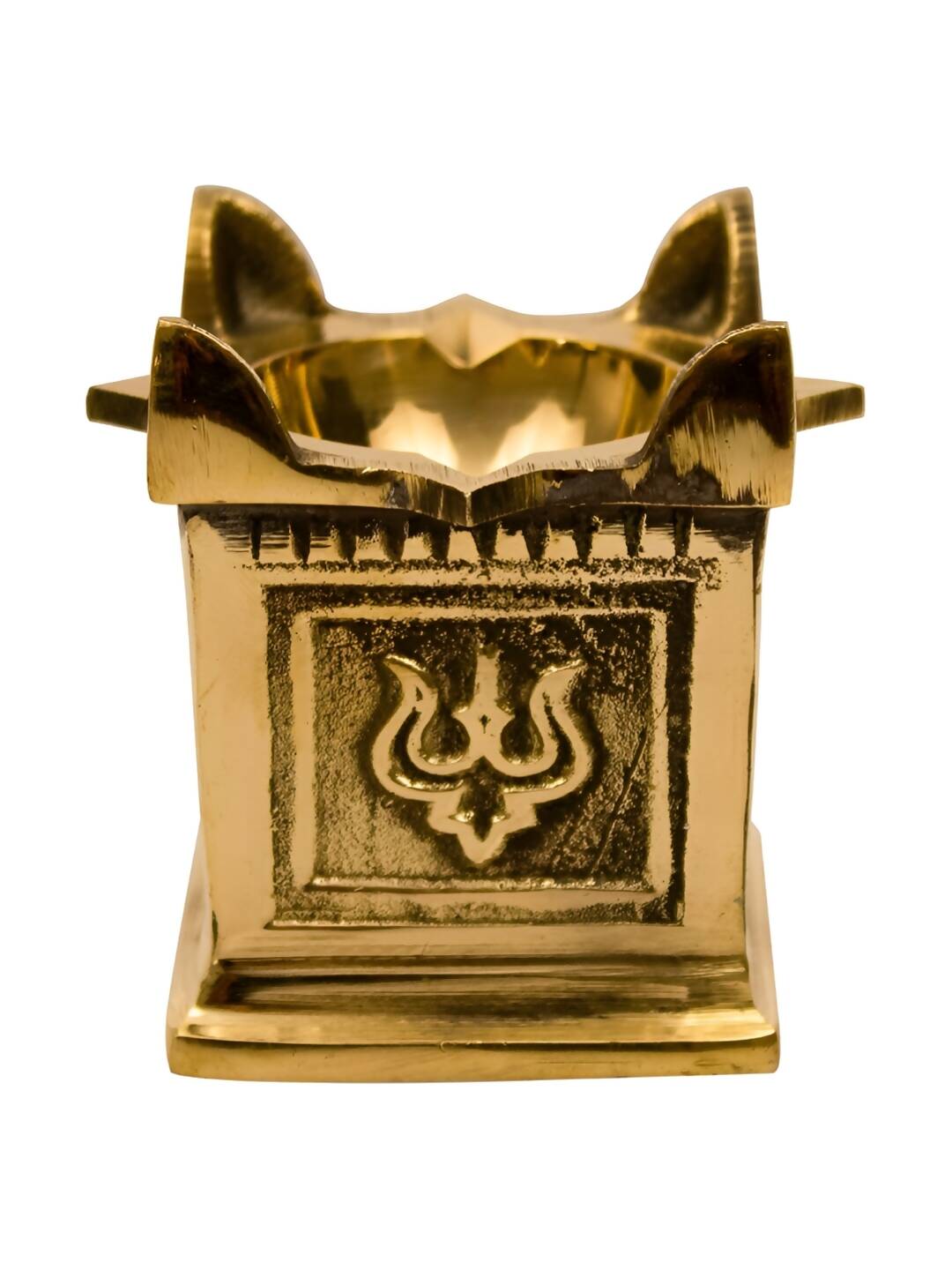 Spillbox Gold-Toned Brass Tulasi Deep Pooja Essential | Swadesiicart