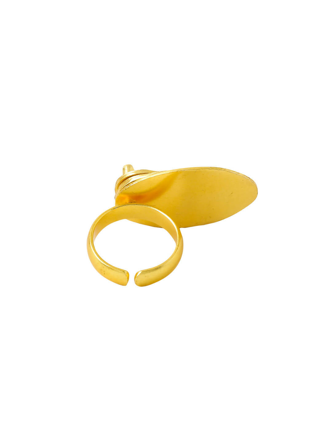 NVR Women's Western Gold-Polished Ajustable Finger Ring | Swadesiicart