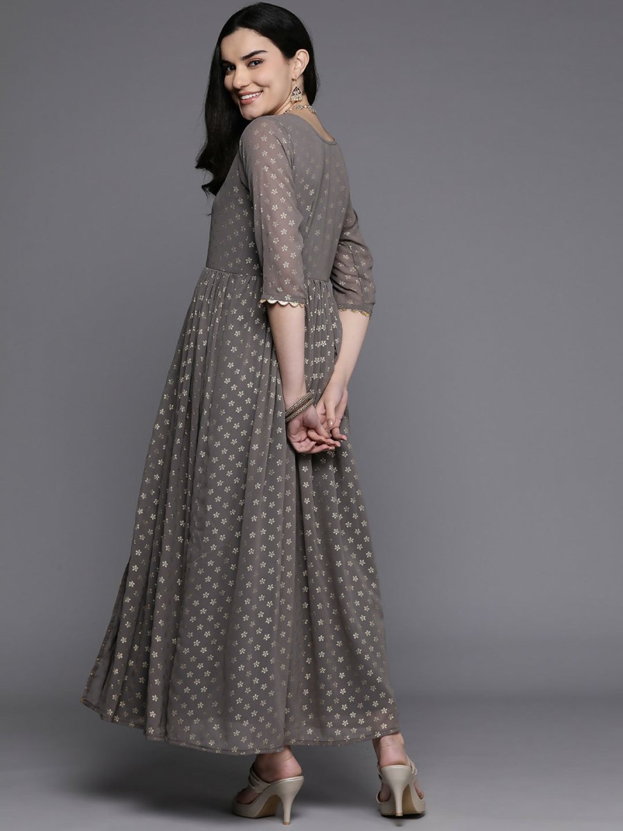 Ahalyaa Women's Traditional wear Kurta Set - Grey | Swadesiicart