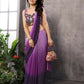 Aafreen Partywear Designer Light Purple Georgette Fancy Saree