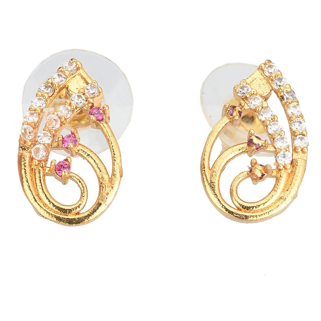 AanyaCentric Gold-Polished Mangalsutra with Pendant, 2 Pair Earrings - Swadesiicart