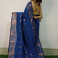 Exclusive Collection Beautiful Blue Cotton Silk Woven Handloom Saree With Running Blouse Piece - Swadesiicart