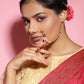 White Red Gold-Polished Kundan-Studded Beaded Nosepin - Ruby Raang | Swadesiicart