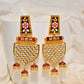 Maroon Traditional Gold-Polished Meenakari Jhumka Jhumki Earrings Indian Jewellery For Women Girls By House of Ree - Swadesiicart