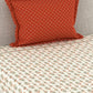 CHHAVI INDIA Cream-Coloured & Orange Floral Ultra Soft 210 TC Bedsheet with Pillow Covers - Swadesiicart