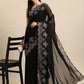 Ahalyaa Women's Traditional Semi Stitch Saree - Black | Swadesiicart