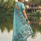 Shree Shyam Fashion Sea Green Linen Cotton Saree