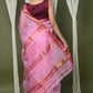 Very Much Indian Handloom Cotton Silk Maheshwari Saree With Sleek Golden Border - Rose Pink | Swadesiicart