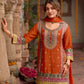 Anaita Orange Chinon Readymade Palazzo Suit with Codding Dori & Sequence Work