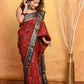 Very Much Indian Modal Silk Ajrakh Handblock Printed Natural Dyes With Designer Border Saree - Red | Swadesiicart