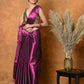 Very Much Indian Fusion Cotton Tissue Shimmer Saree - Maroon | Swadesiicart