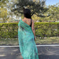 Vamsee Vidhi 1 Blue Organza Saree - Swadesiicart