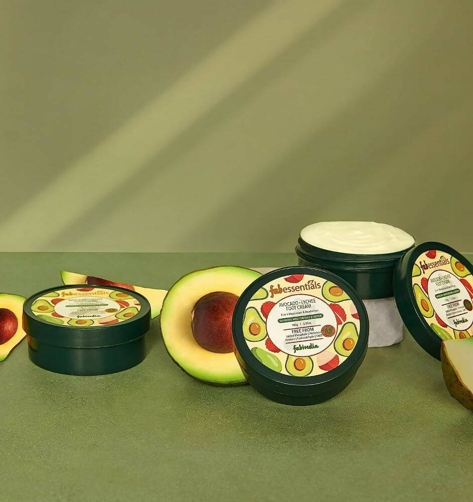 Fabessentials Avacado Lychee Foot Cream - Swadesiicart