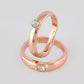 VOJ Stainless Steel Cubic Zirconia Rose Gold-Polished Adjustable Ring Set for Couple | Swadesiicart