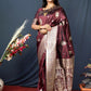 Jyoti Fashion Women's Brown Paithani Silk Zari Woven Saree with Blouse | Swadesiicart