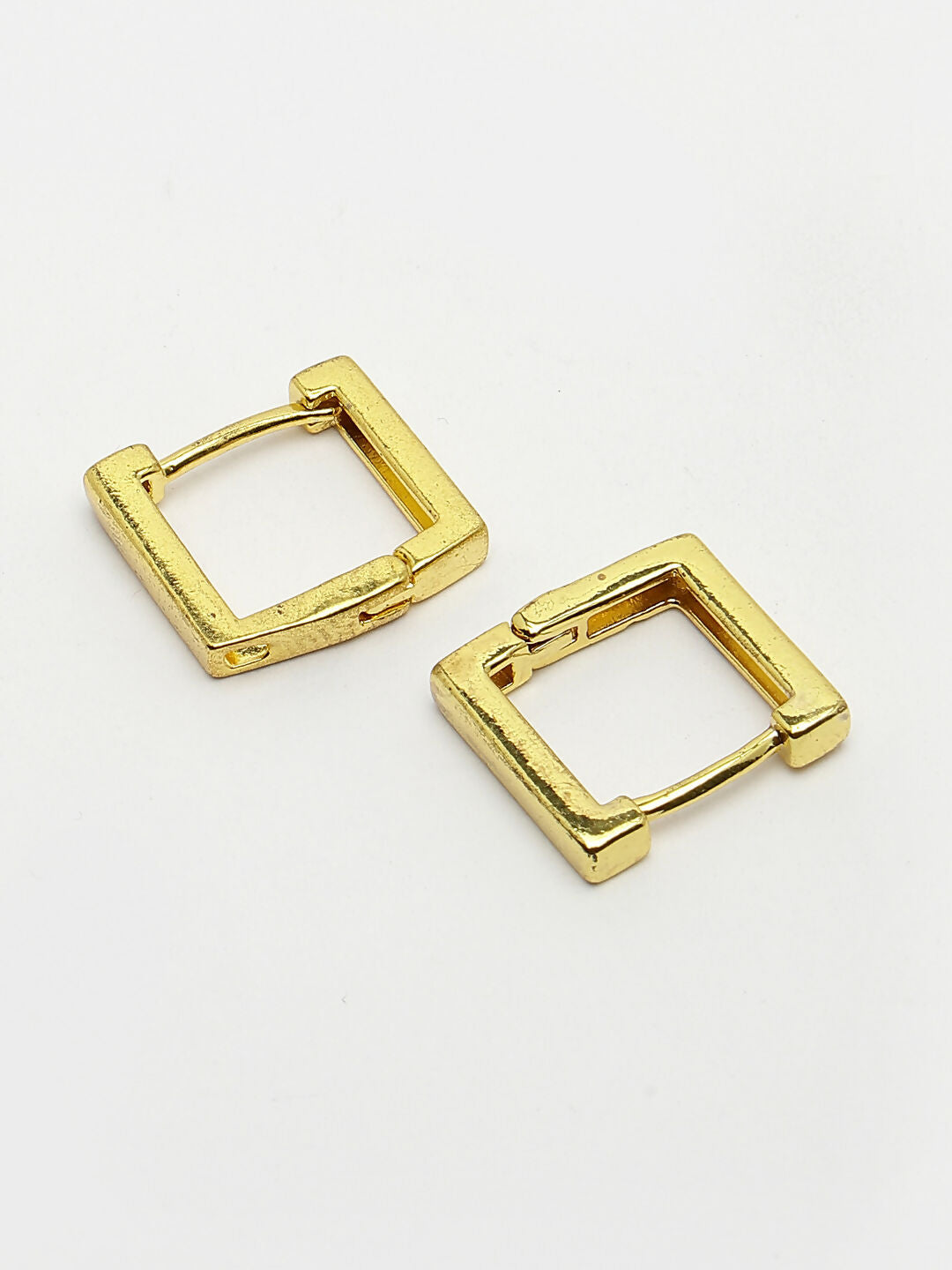 NVR Men's Gold-Polished Geometric Shape Stainless Steel Hoop Earrings - Swadesiicart