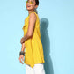 Ahalyaa Women Mustard Cotton Fluid Tie-Up Tunic | Swadesiicart