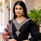 The52 Black Women's Beautiful Viscose Chanderi Fabric Embroidered Work Straight Kurta Pant and Dupatta Set - Swadesiicart