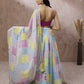 House of Panchhi Turquoise Blue Organza Floral Printed Lehenga choli & Dupatta | Swadesiicart