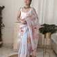 Vamsee Pinki Khatali Grey Organza Saree - Swadesiicart