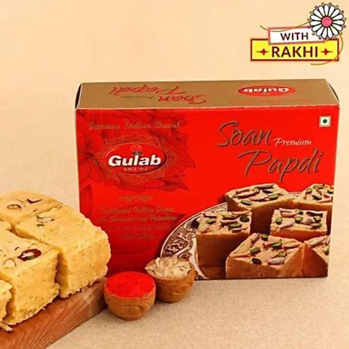 Meru Designer Rakhi And Soan Papdi | Swadesiicart