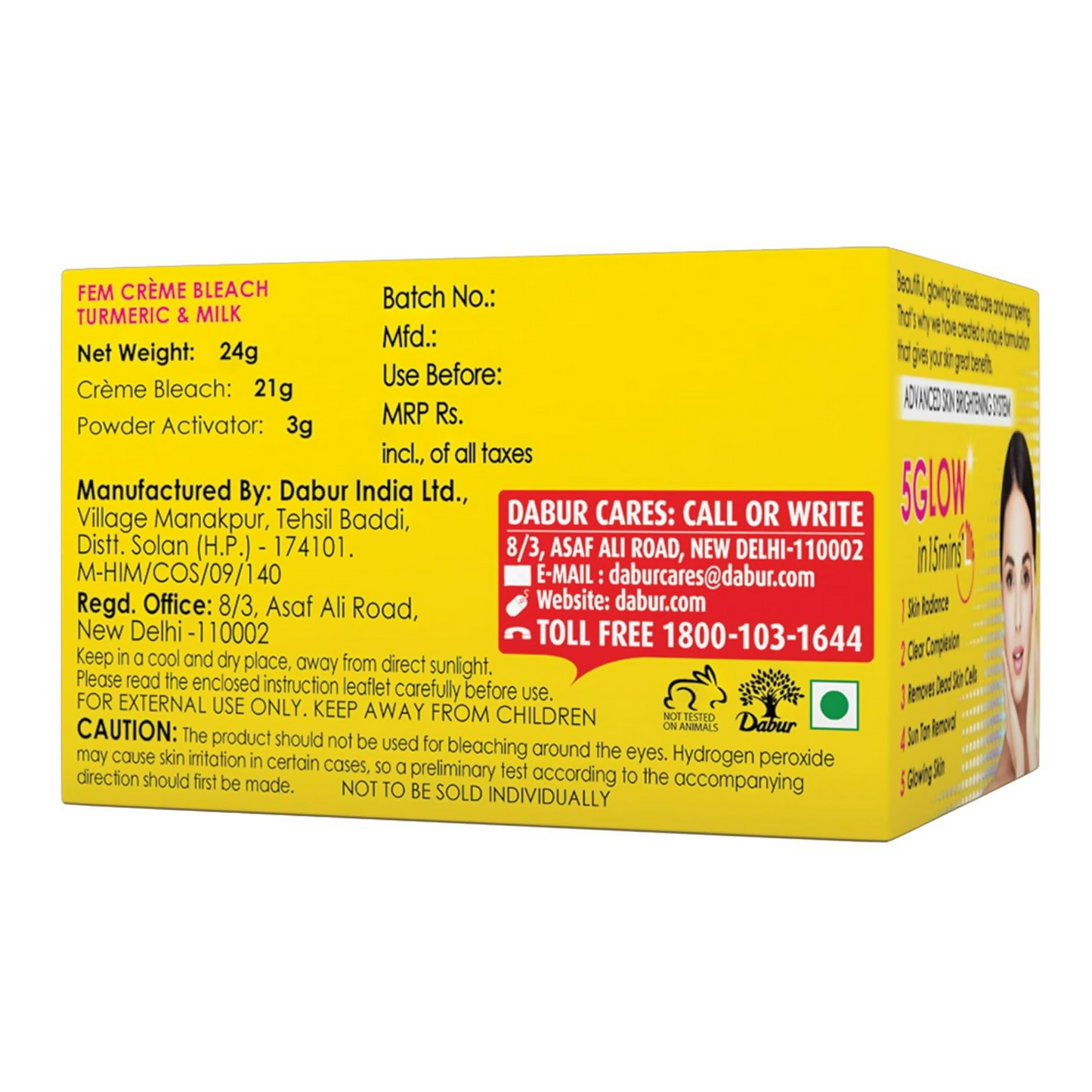 Fem Fairness (Turmeric&Milk) Creme Bleach - Swadesiicart