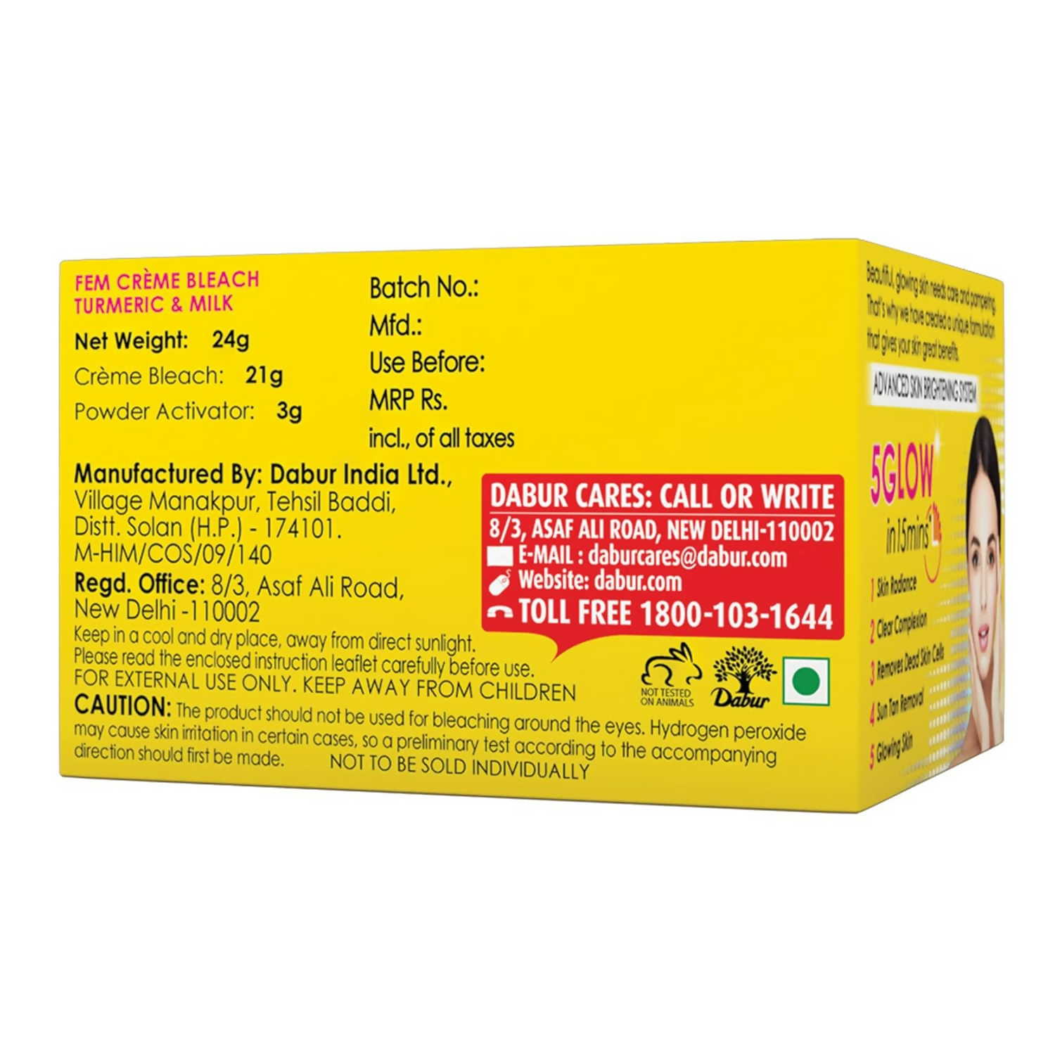 Fem Fairness (Turmeric&Milk) Creme Bleach - Swadesiicart