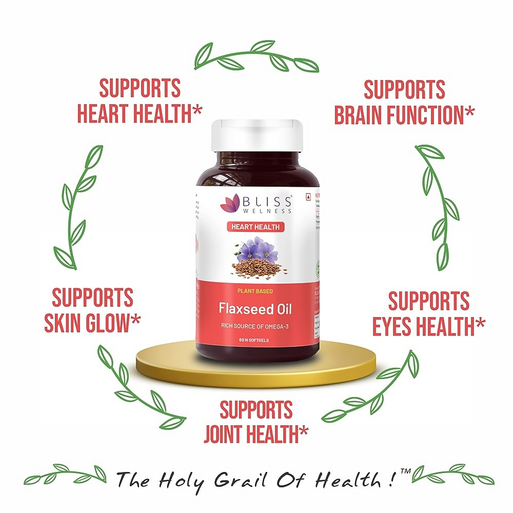 Bliss Welness Flaxseed Oil Softgel Capsules - Swadesiicart