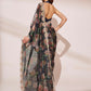 Black Jimmy Choo Designer Work Lace Border & Swarovski Work Saree - Orchid