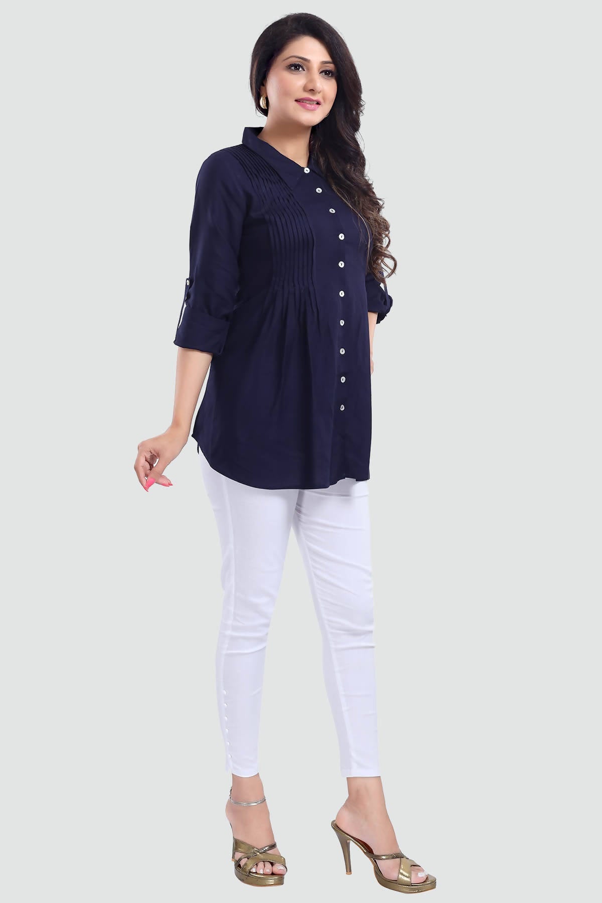 Snehal Creations Navy Blue Rayon Classy Tunic For Ultimate Look | Swadesiicart
