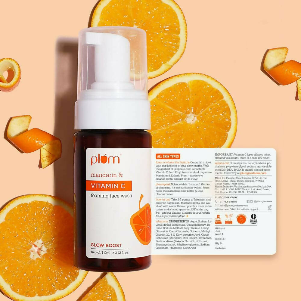 Plum Mandarin & Vitamin C Foaming Face wash - Swadesiicart