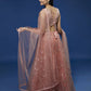 House of Panchhi Peach Net Sequinse Embroidered Lehenga & Blouse with Dupatta | Swadesiicart
