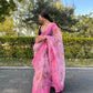 Vamsee Pink Organza Saree - Swadesiicart
