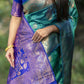Vishnu Weaves Women's Rama Banarasi Silk Saree with Blouse - Swadesiicart