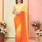 Yellow Georgette Pedding Color Printed Ready To Wear Saree - Aalaya | Swadesiicart