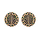 Nuyug 22K Gold Plated Contemporary Round Shaped Enamel Studs | Swadesiicart