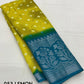 Lemon Jute Silk Printed Saree with Unstitched Blouse - Hiral Fashion | Swadesiicart